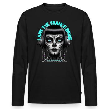 I AM THE TRANCE BRIDE – Cool Bride with Headphones - Men's Premium Organic Long Sleeve Shirt - black - Front - Nico (187cm)