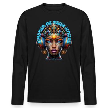 MASTER OF TECH HOUSE - Cool Princess & Headphones! - Men's Premium Organic Long Sleeve Shirt - black - Front - Nico (187cm)