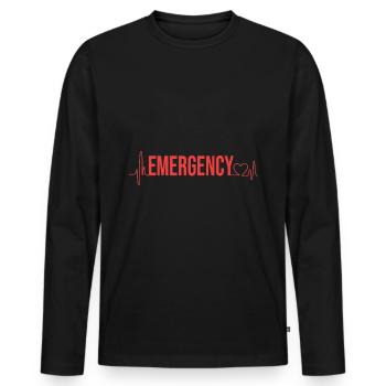 Emergency Nurse - Men's Premium Organic Long Sleeve Shirt - black - Front - Nico (187cm)
