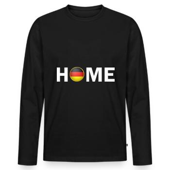 Home Germany Flag Deutschland Flagge - Men's Premium Organic Long Sleeve Shirt - black - Front - Nico (187cm)