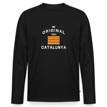 Catalonia Barcelona Catalan independence - Men's Premium Organic Long Sleeve Shirt - black - Front - Nico (187cm)
