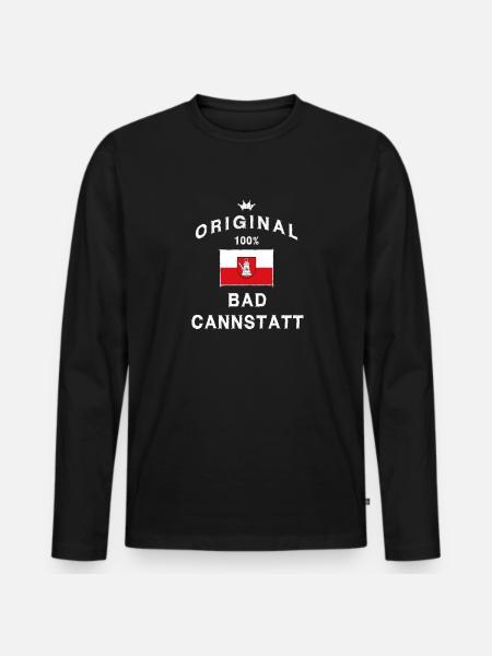 Bad Cannstatt Stuttgart Original - Männer Premium Bio Langarmshirt - Schwarz