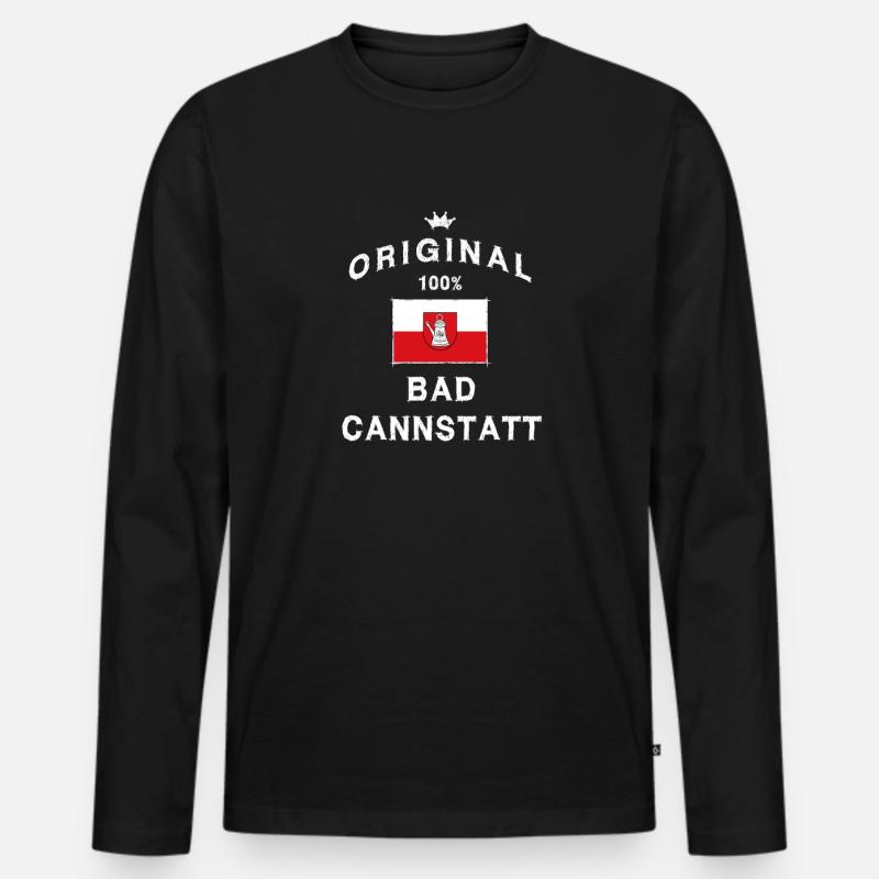 Bad Cannstatt Stuttgart Original - Männer Premium Bio Langarmshirt - Schwarz