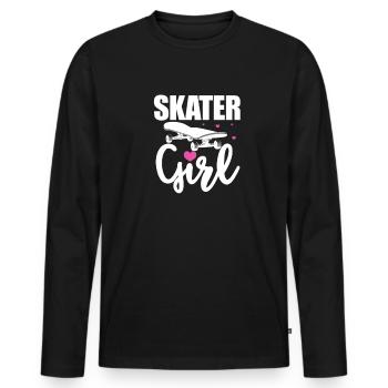Skater Girl Skateboard Skate Skater Cadeau - T-shirt manches longues Premium bio Homme - noir - Devant - Nico (187cm)