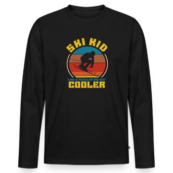Ski child - Men's Premium Organic Long Sleeve Shirt - black - Front - Nico (187cm)