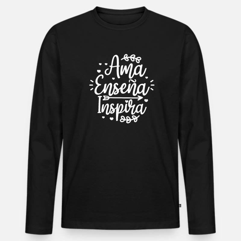 Spanischlehrer Spanisch Lehrer Schule Geschenk - Männer Premium Bio Langarmshirt - Schwarz