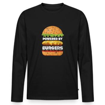 Burger - Männer Premium Bio Langarmshirt - Schwarz - Vorne - Nico (187cm)