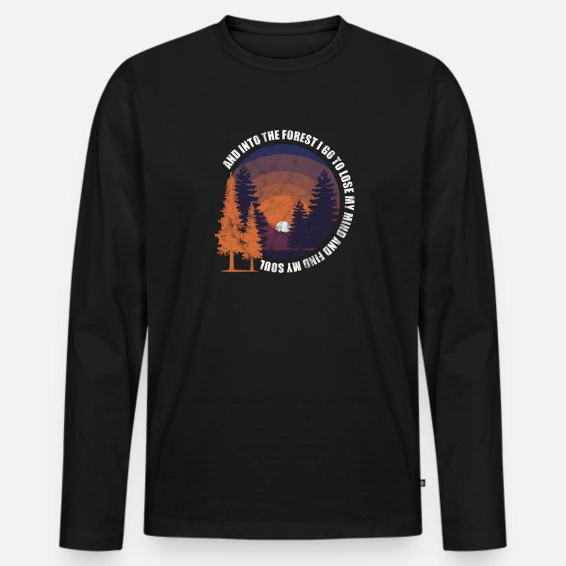 Wald - Männer Premium Bio Langarmshirt - Schwarz
