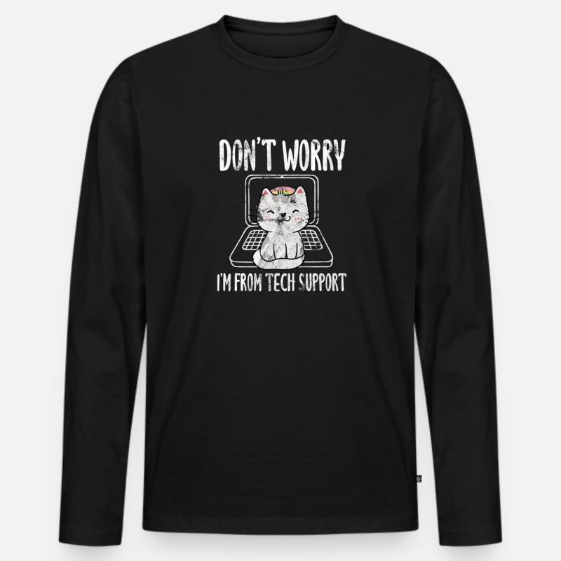 Technischer Support - Männer Premium Bio Langarmshirt - Schwarz