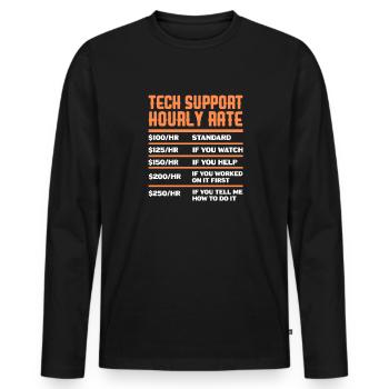 Support technique Computer It Admin Cadeau - T-shirt manches longues Premium bio Homme - noir - Devant - Nico (187cm)