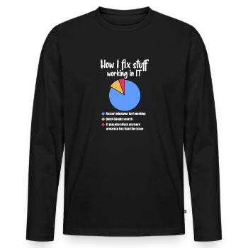 Support technique Computer It Admin Cadeau - T-shirt manches longues Premium bio Homme - noir - Devant - Nico (187cm)