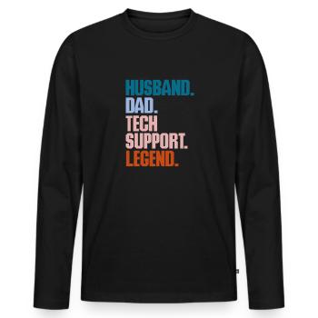 Support technique Computer It Admin Cadeau - T-shirt manches longues Premium bio Homme - noir - Devant - Nico (187cm)