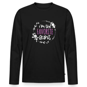 Aunt - Men's Premium Organic Long Sleeve Shirt - black - Front - Nico (187cm)