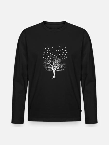 Forest - Men's Premium Organic Long Sleeve Shirt - black