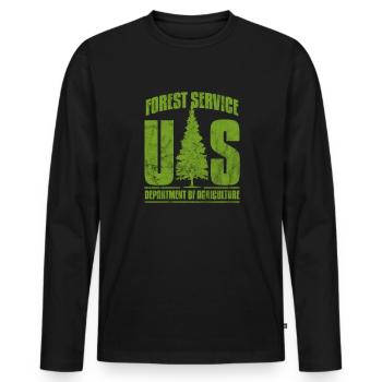 Wald - Männer Premium Bio Langarmshirt - Schwarz - Vorne - Nico (187cm)