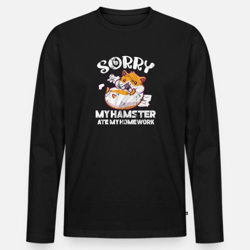 Hamster - Männer Premium Bio Langarmshirt - Schwarz