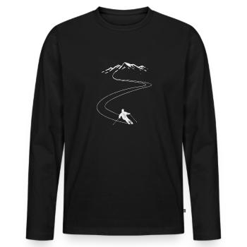 Ski Ski Neige Hiver Vacances au ski Cadeau - T-shirt manches longues Premium bio Homme - noir - Devant - Nico (187cm)