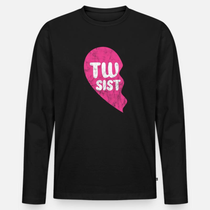 Zwillingsschwester - Männer Premium Bio Langarmshirt - Schwarz