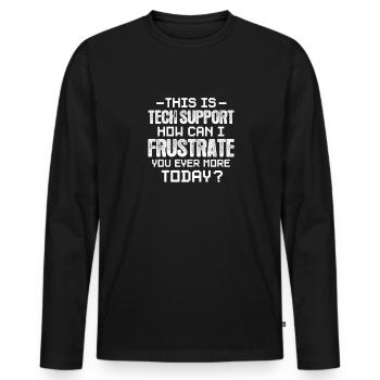 Support technique Computer It Admin Cadeau - T-shirt manches longues Premium bio Homme - noir - Devant - Nico (187cm)