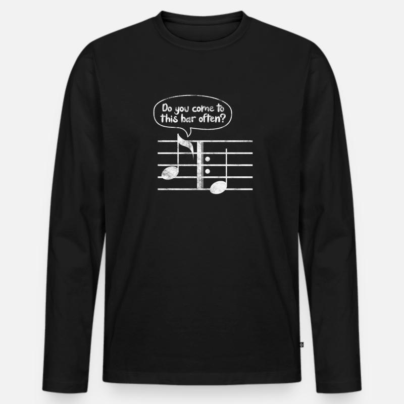 Klavier - Männer Premium Bio Langarmshirt - Schwarz