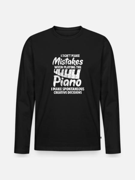 Piano - Men's Premium Organic Long Sleeve Shirt - black