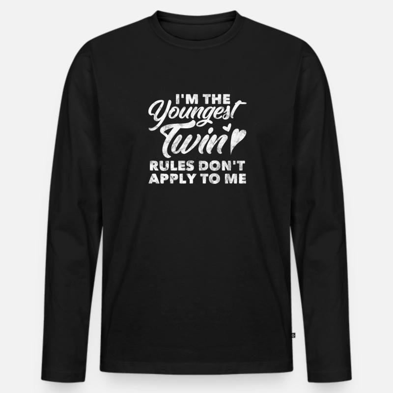 Zwillinge - Männer Premium Bio Langarmshirt - Schwarz