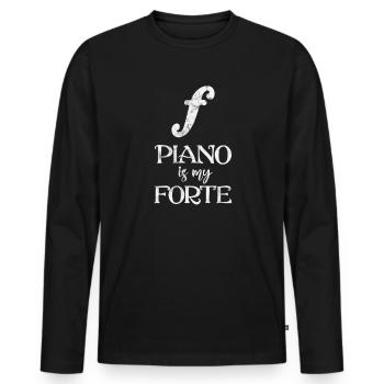 Pianist - Men's Premium Organic Long Sleeve Shirt - black - Front - Nico (187cm)