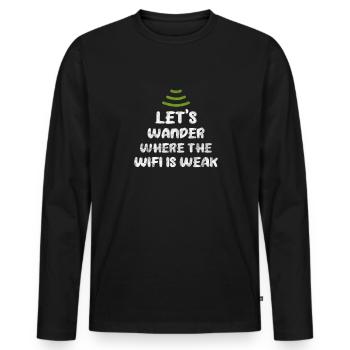 Wald - Männer Premium Bio Langarmshirt - Schwarz - Vorne - Nico (187cm)