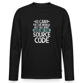 Programmierer - Männer Premium Bio Langarmshirt - Schwarz - Vorne - Nico (187cm)