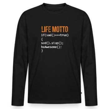 Software developer - Men's Premium Organic Long Sleeve Shirt - black - Front - Nico (187cm)
