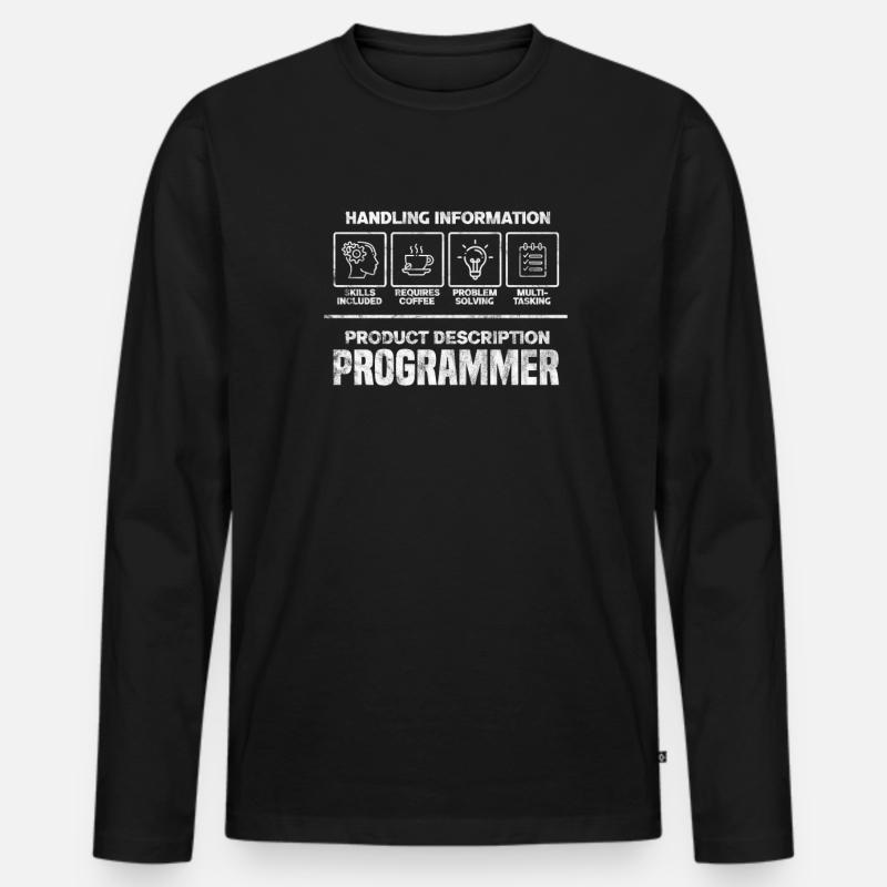Programmierer - Männer Premium Bio Langarmshirt - Schwarz