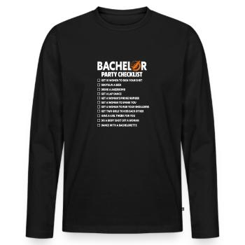 Bachelor party - Men's Premium Organic Long Sleeve Shirt - black - Front - Nico (187cm)