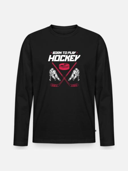 Eishockey - Männer Premium Bio Langarmshirt - Schwarz
