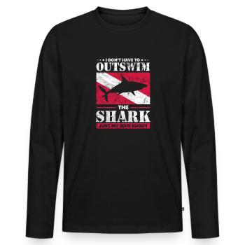 Hai Haie Haifischflosse Shark Meer Geschenk - Männer Premium Bio Langarmshirt - Schwarz - Vorne - Nico (187cm)