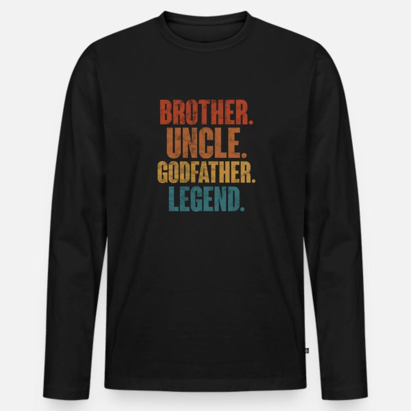 Onkel - Männer Premium Bio Langarmshirt - Schwarz