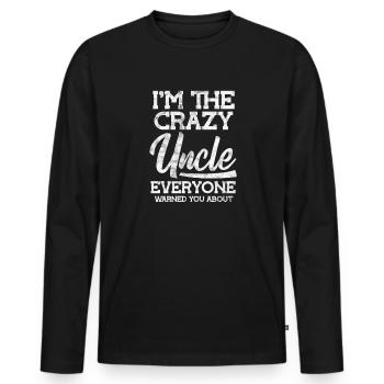 Oncle - T-shirt manches longues Premium bio Homme - noir - Devant - Nico (187cm)