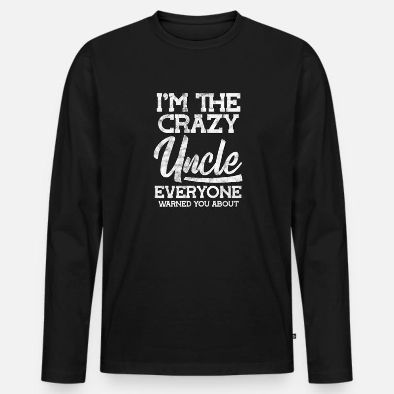 Onkel - Männer Premium Bio Langarmshirt - Schwarz