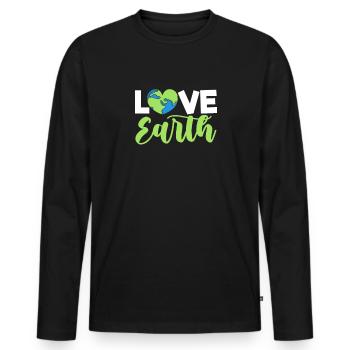 Climate change - Men's Premium Organic Long Sleeve Shirt - black - Front - Nico (187cm)