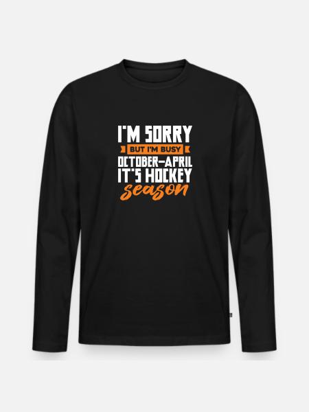 Eishockey - Männer Premium Bio Langarmshirt - Schwarz