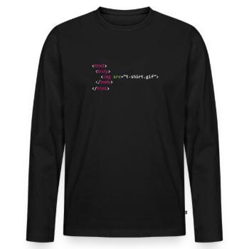Programmierer - Männer Premium Bio Langarmshirt - Schwarz - Vorne - Nico (187cm)