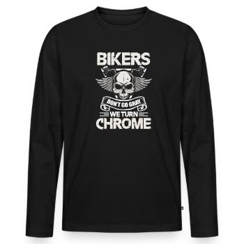 Biker - Men's Premium Organic Long Sleeve Shirt - black - Front - Nico (187cm)
