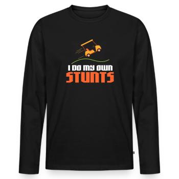 Golf Golfer Golf Club Golf Ball Gift - Men's Premium Organic Long Sleeve Shirt - black - Front - Nico (187cm)