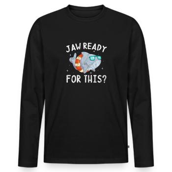 Hai Haie Haifischflosse Shark Meer Geschenk - Männer Premium Bio Langarmshirt - Schwarz - Vorne - Nico (187cm)