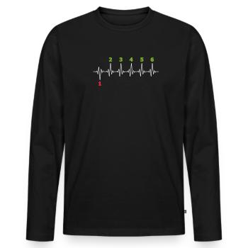 Biker - Men's Premium Organic Long Sleeve Shirt - black - Front - Nico (187cm)