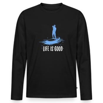 SUP - Men's Premium Organic Long Sleeve Shirt - black - Front - Nico (187cm)