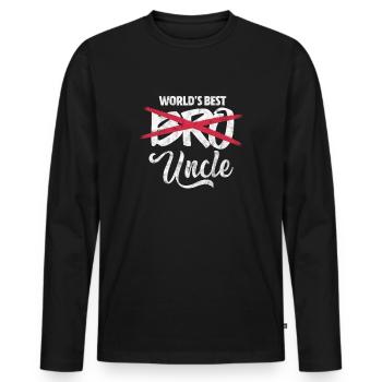 Onkel - Männer Premium Bio Langarmshirt - Schwarz - Vorne - Nico (187cm)