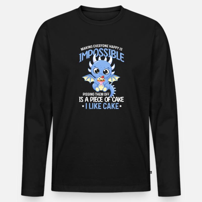 Drache - Männer Premium Bio Langarmshirt - Schwarz