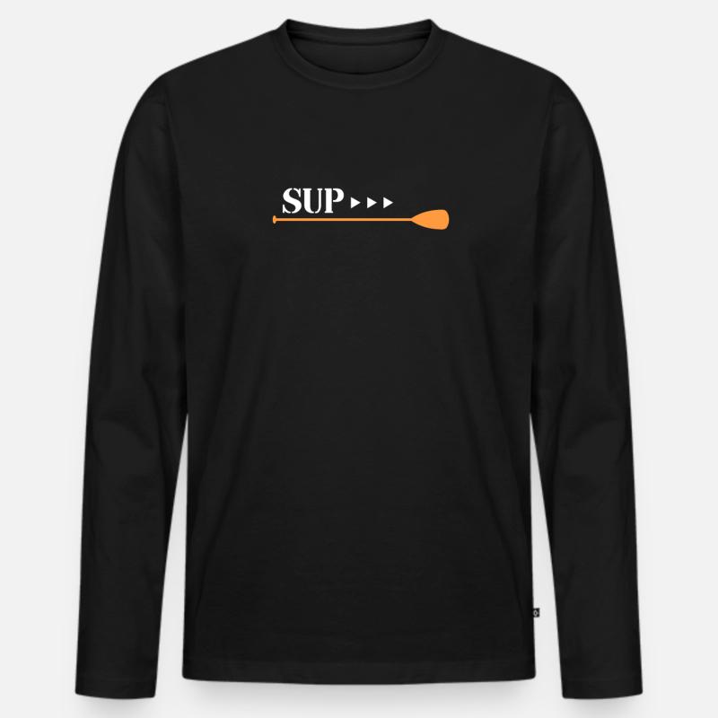 SUP - Männer Premium Bio Langarmshirt - Schwarz