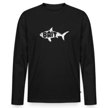 Hai Haie Haifischflosse Shark Meer Geschenk - Männer Premium Bio Langarmshirt - Schwarz - Vorne - Nico (187cm)