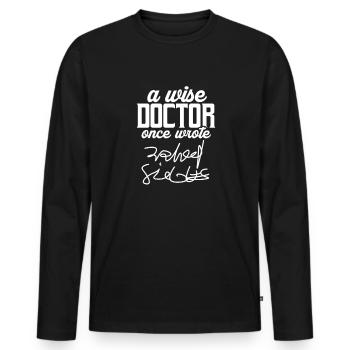 Arzt - Männer Premium Bio Langarmshirt - Schwarz - Vorne - Nico (187cm)